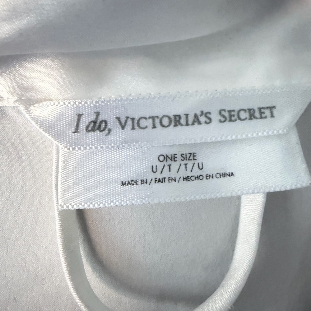 Victoria's Secret White Satin 'BRIDE' Rhinestone Robe - Picture 2 of 7